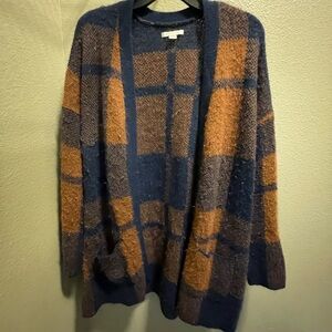 American Eagle Outfitters Plaid Cardigan - Blue and Brown
